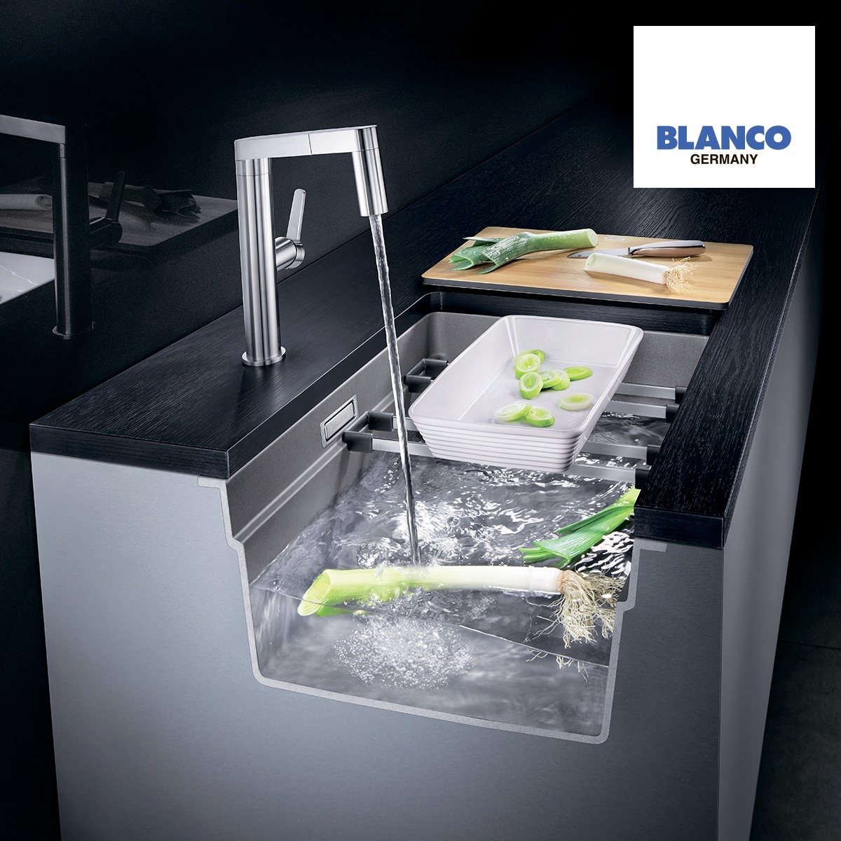 Мойка для кухни Blanco ETAGON 500-U из нержавеющей стали с зеркальной полировкой 